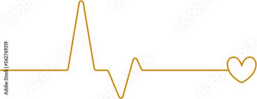 Heart ECG Line Design Element Vector
