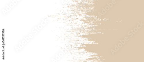 Beige brush stroke background. Beige ink splash on backdrop. Brush background for wallpaper, paint splatter template, dirt banner, watercolor design, dirty texture. Trendy brush background, vector