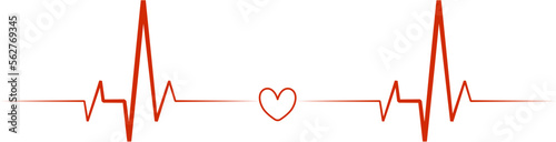 Heart ECG Line Design Element Vector
