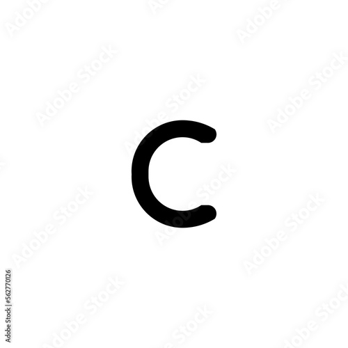 C icon. Simple style C company poster background symbol. C brand logo design element. C t-shirt printing. Vector for sticker.