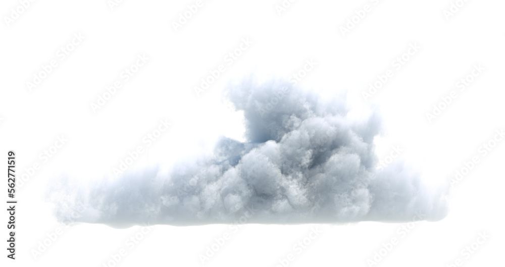 Naklejka premium 3d render of realistic white cloud isolated on transparent background