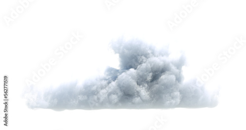 3d render of realistic white cloud isolated on transparent background