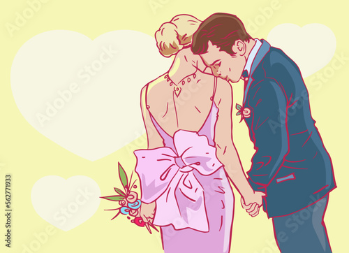 illustration of couple vector for card illustration background