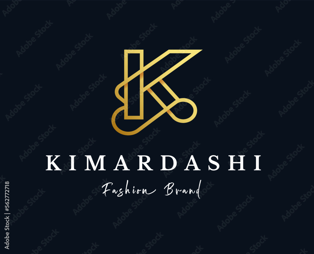Luxury gold letter K elegant logo design vector illustration Stock ...