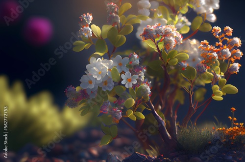flowers, spring made with generative ai, illustration , white, garden