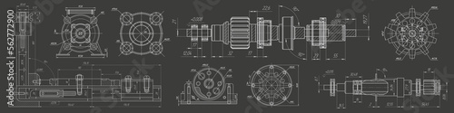 Technological black background.Technical banner.Vector illustration .
