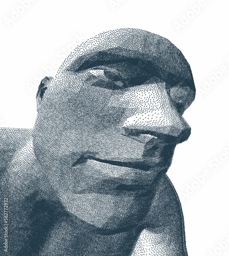 Funny caricature. Creative design for avatar or print. Can be used as a poster, postcard or banner. 3D vector illustration.