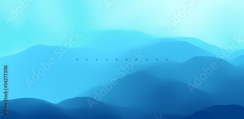 Blue abstract ocean seascape. Sea surface. Realistic landscape with waves. Nature background. Cover design template. 3d vector illustration for banner  flyer  poster or brochure.