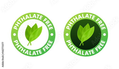 Phthalate free sign, label. Product with no phthalate added icon. Vector stock illustration.