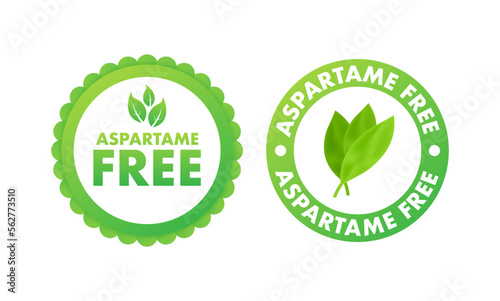 Aspartame free icon, label. Aspartame artificial sweetener free. Vector stock illustration.