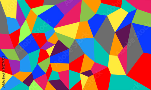Colorful crystal low poly pattern, background with mosaic pattern arrangement, broken glass, voronoi vector.