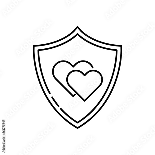 Marriage contract line icon, document and agreement, marriage insurance sign, isolated on white background. vector illustration