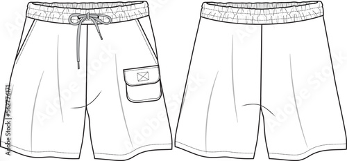 MEN AND BOYS BOTTOM WEAR SHORTS FASHION FLAT DESIGN VECTOR