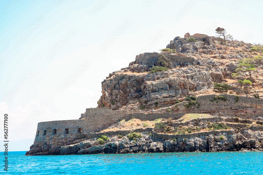 Spinalonga island (Kalidon), former leper colony and fortress at Plaka,