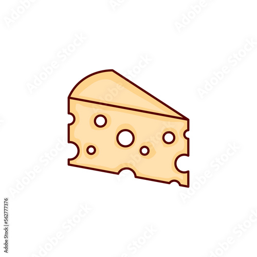 Piece of cheese on white background