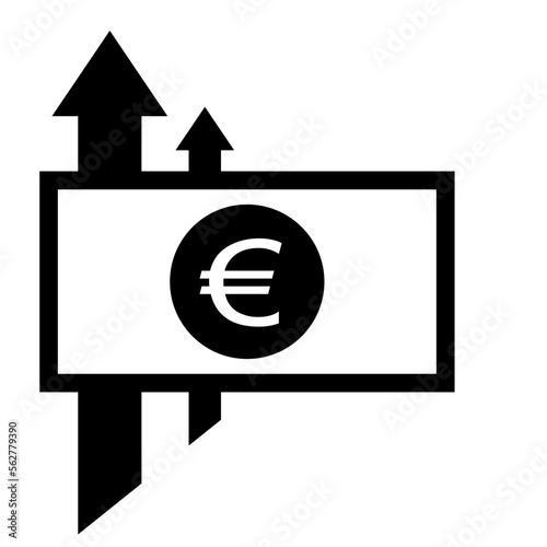Vector graphic inflation of the Euro.