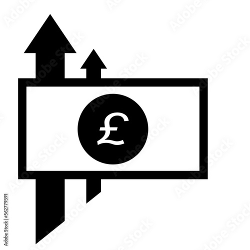 Vector graphic inflation of the english pound.