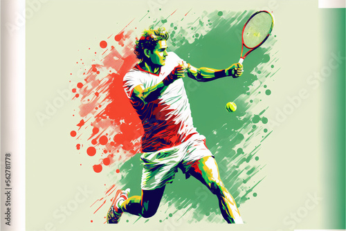 Serve and Sketch: An Illustrative Look at the World of Tennis (AI Generated) © Djomas
