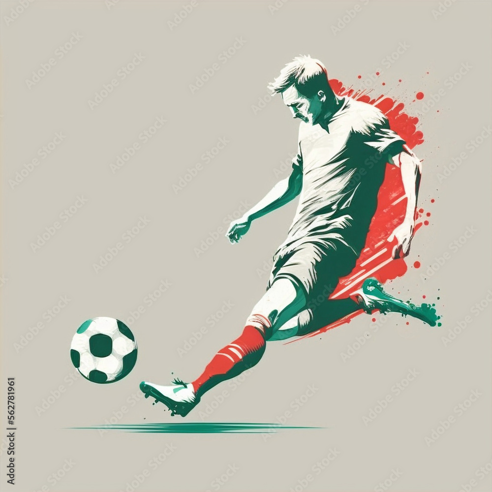 The Art of the Goal: Illustrations of Iconic Soccer Moments (AI Generated)