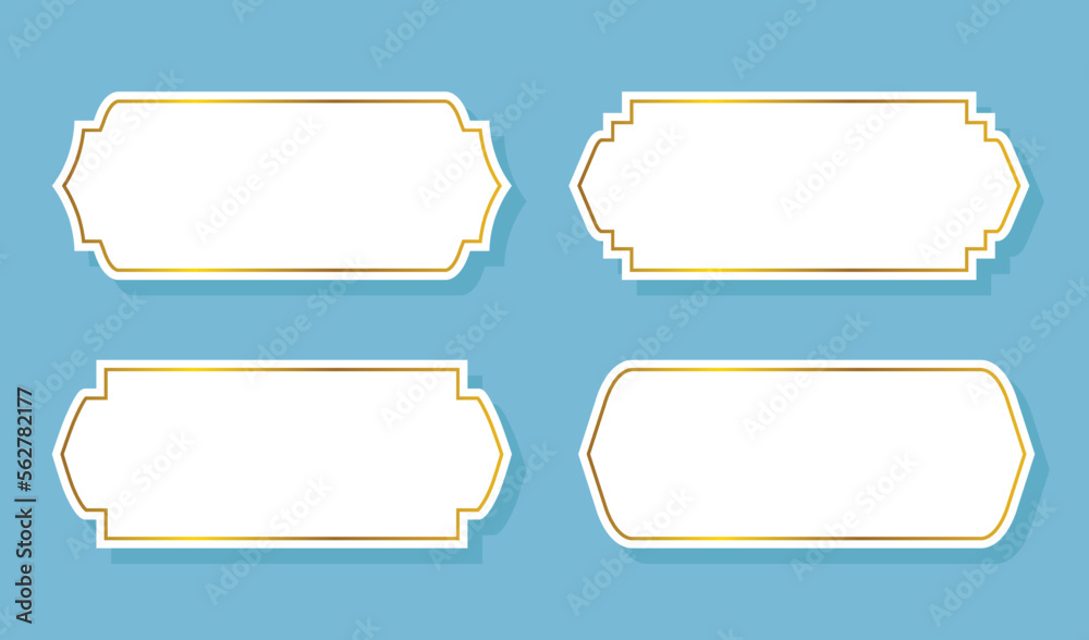 Vector islamic text box title frames set. banner set od text background Vector islamic text box title frames set. banner set od text background