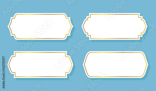 Vector islamic text box title frames set. banner set od text background