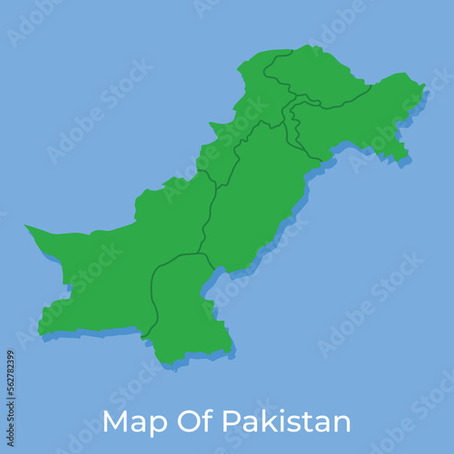 Vector map of Pakistan on a blue background