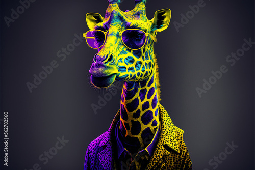 Style giraffe. vibrant colors. Illustration. art