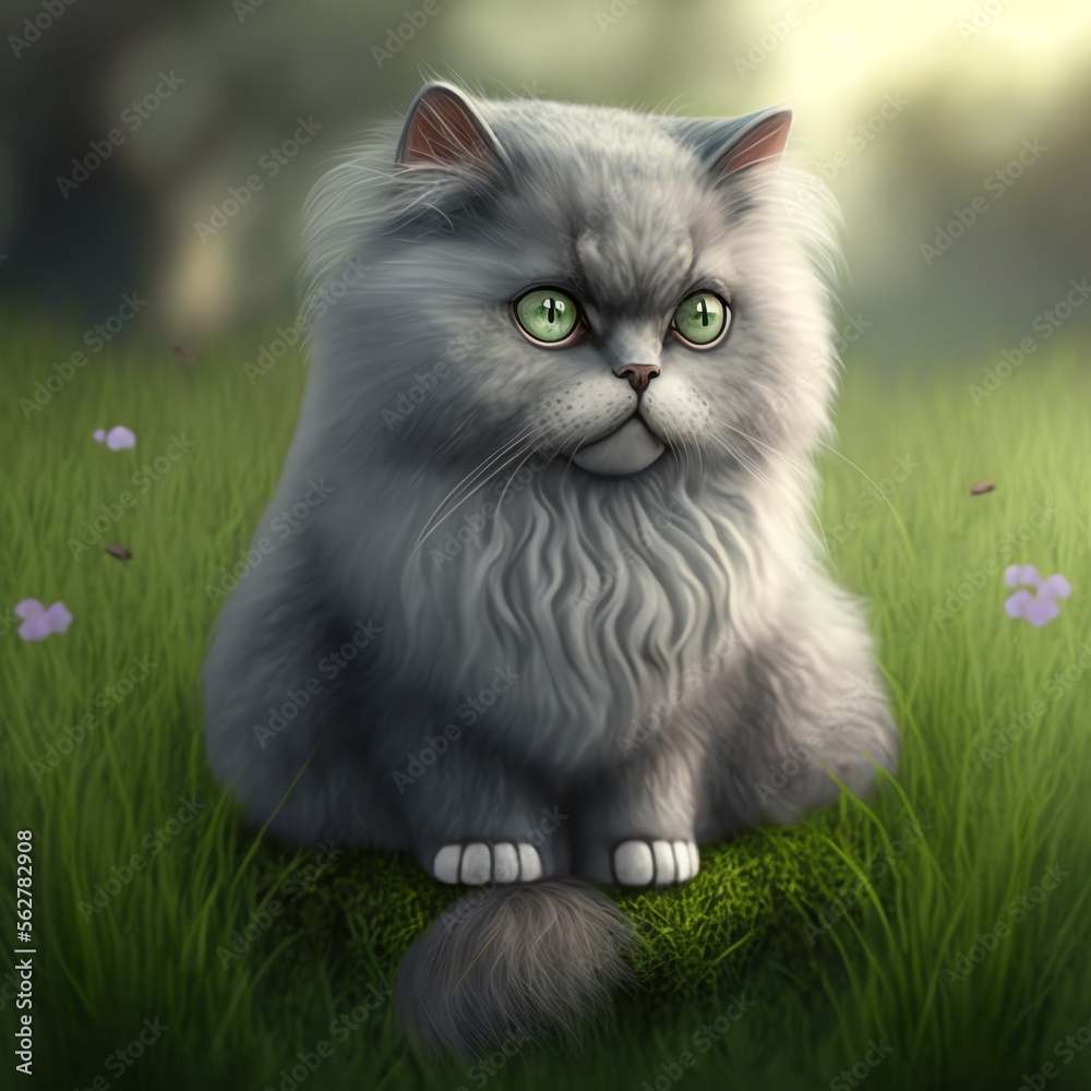 Grey Cat Created with Generative AI