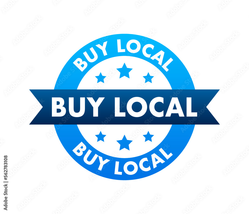 Fototapeta premium Support Local Businesses. Shop local. Buy Small Business. Vector stock illustration.