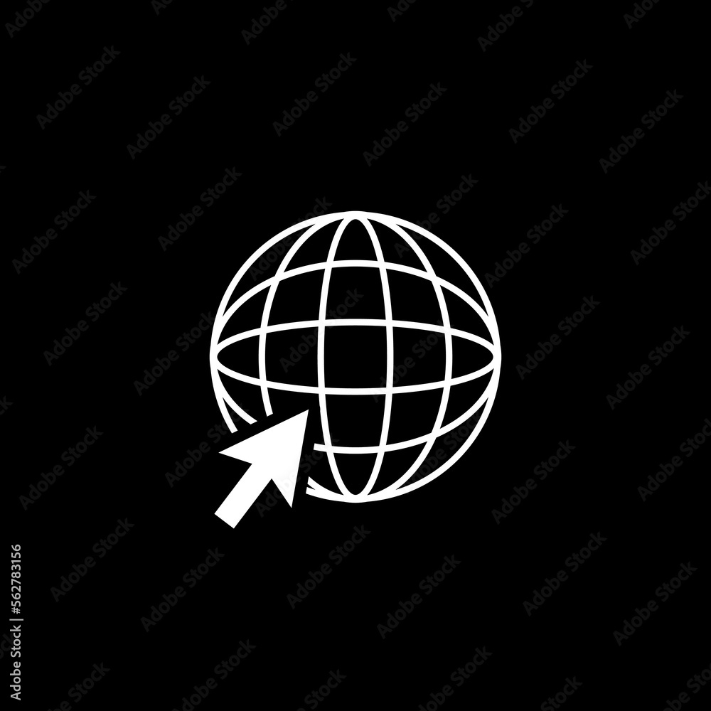 Go to web icon isolated on black background. Go to web icon isolated on black background.
