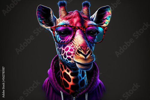 Style giraffe. vibrant colors. Illustration. art