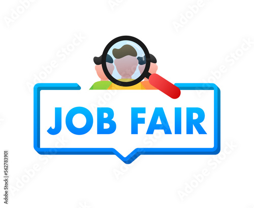 Job Fair sign, label. Vector stock illustration