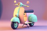 close up vintage vespa scooter in the studio made with generative ai, transport,, 3d illustration, vehicle