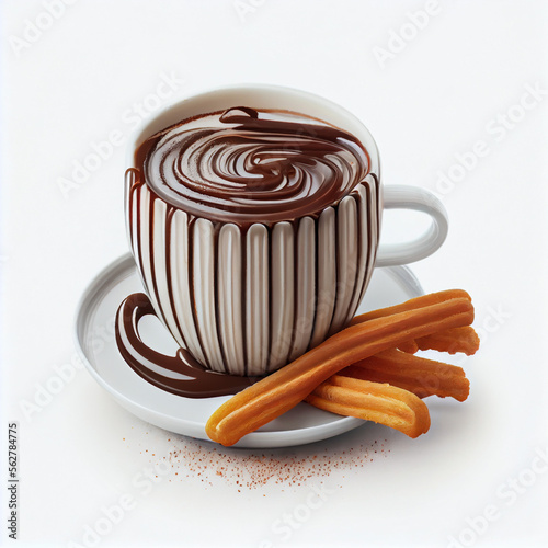 cup of chocolate with churros photo