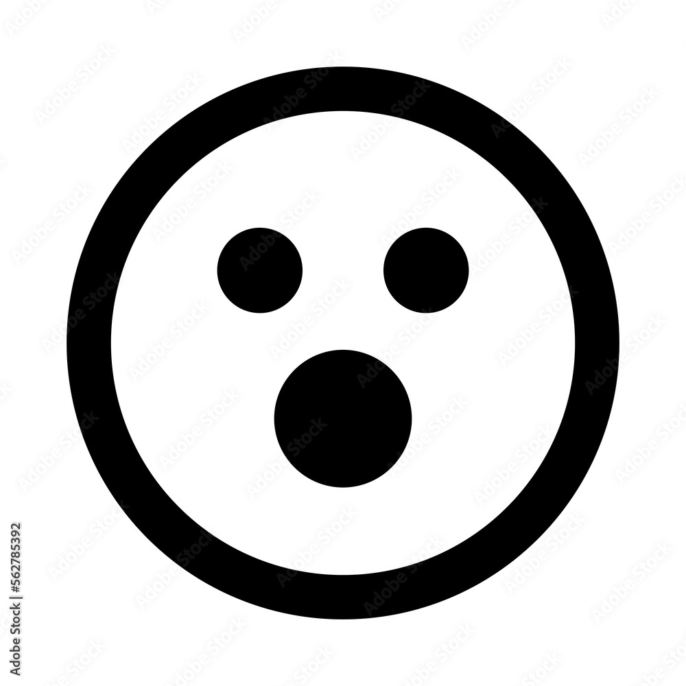 Emoticon surprise face line art icon symbol for apps and websites with transparent background PNG Emoticon surprise face line art icon symbol for apps and websites with transparent background PNG