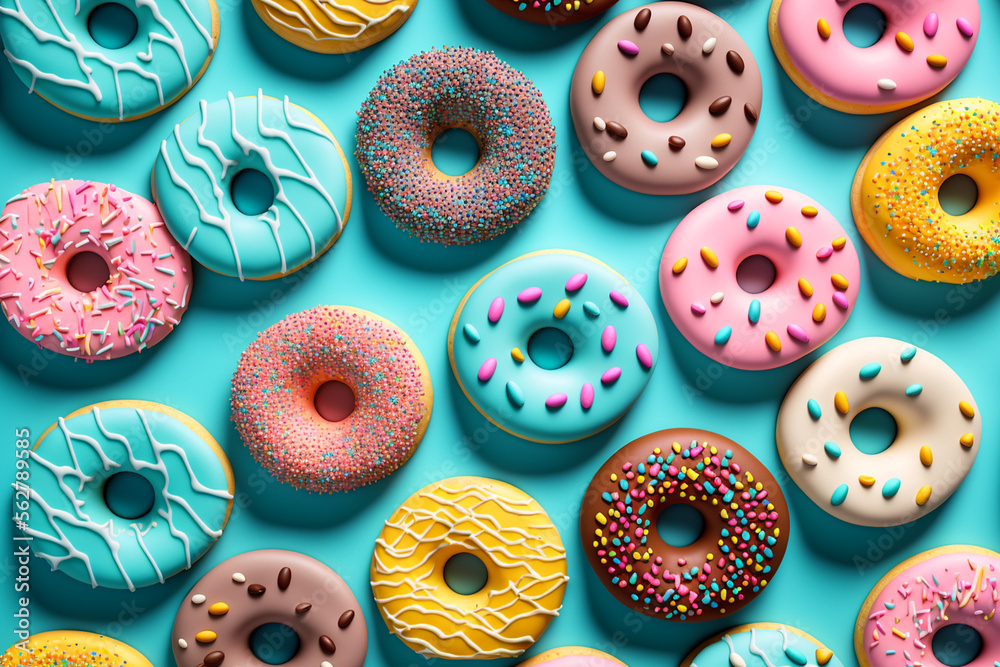 assorted donuts illustration background made by generative ai assorted donuts illustration background made by generative ai