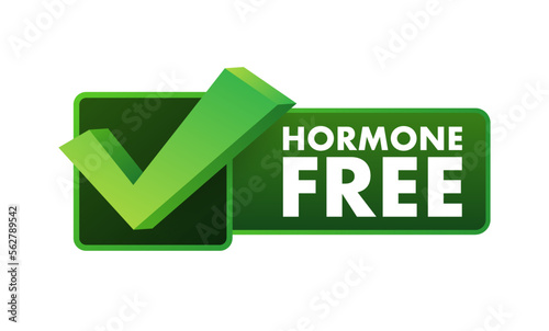 No hormone, great design for any purposes. No added hormones. Natural product. Healthy fresh nutrition. Vector stock illustration