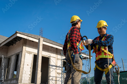 Professional mam worker in protective suit, engineering and staff concept. 