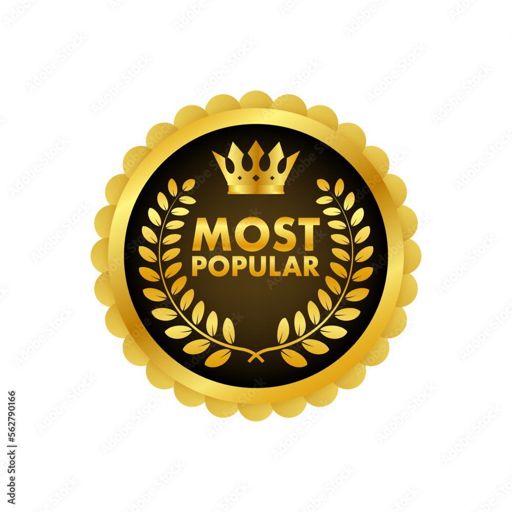Fototapeta premium Most popular badge, ribbon isolated on white background, sticker, label. Vector illustration.