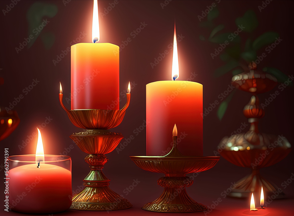 Beautiful candles. Generative AI Beautiful candles. Generative AI