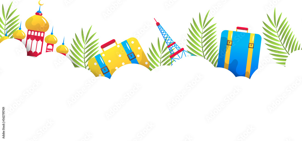 Fototapeta premium world tourism day, cartoon illustration