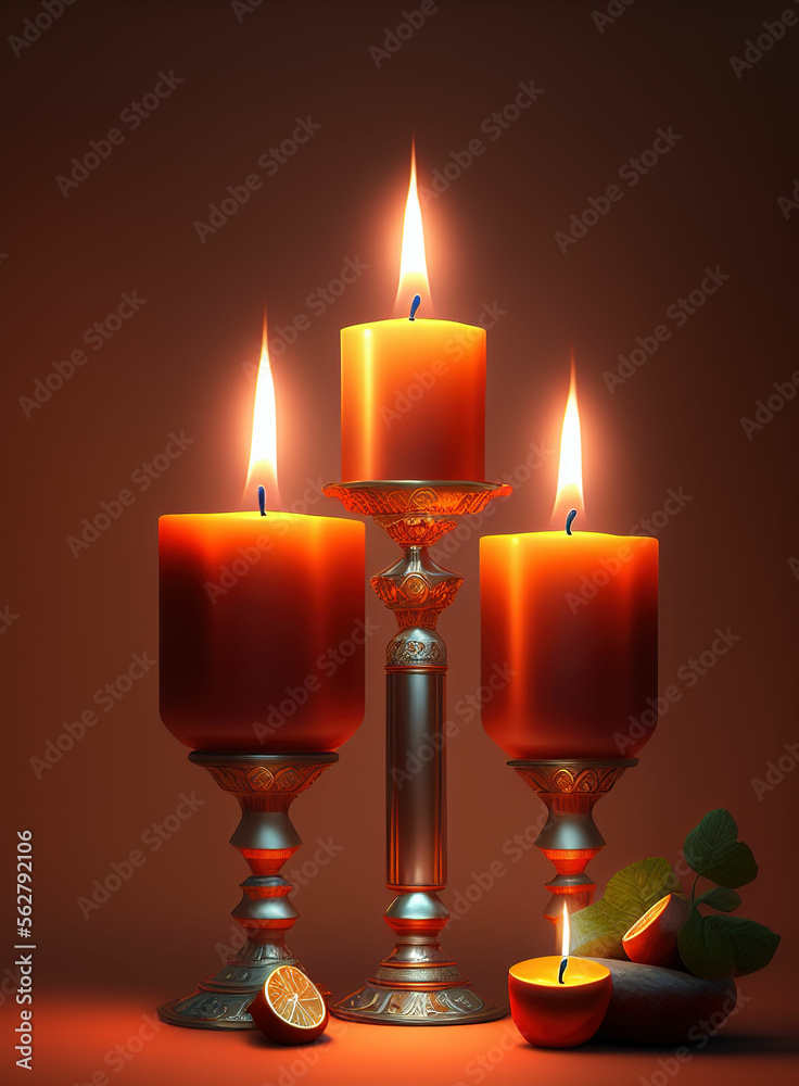 Beautiful candles. Generative AI Beautiful candles. Generative AI