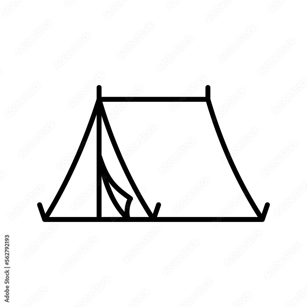 Camping tent icon. Tourist tent. Pictogram isolated on white background. Camping tent icon. Tourist tent. Pictogram isolated on white background.