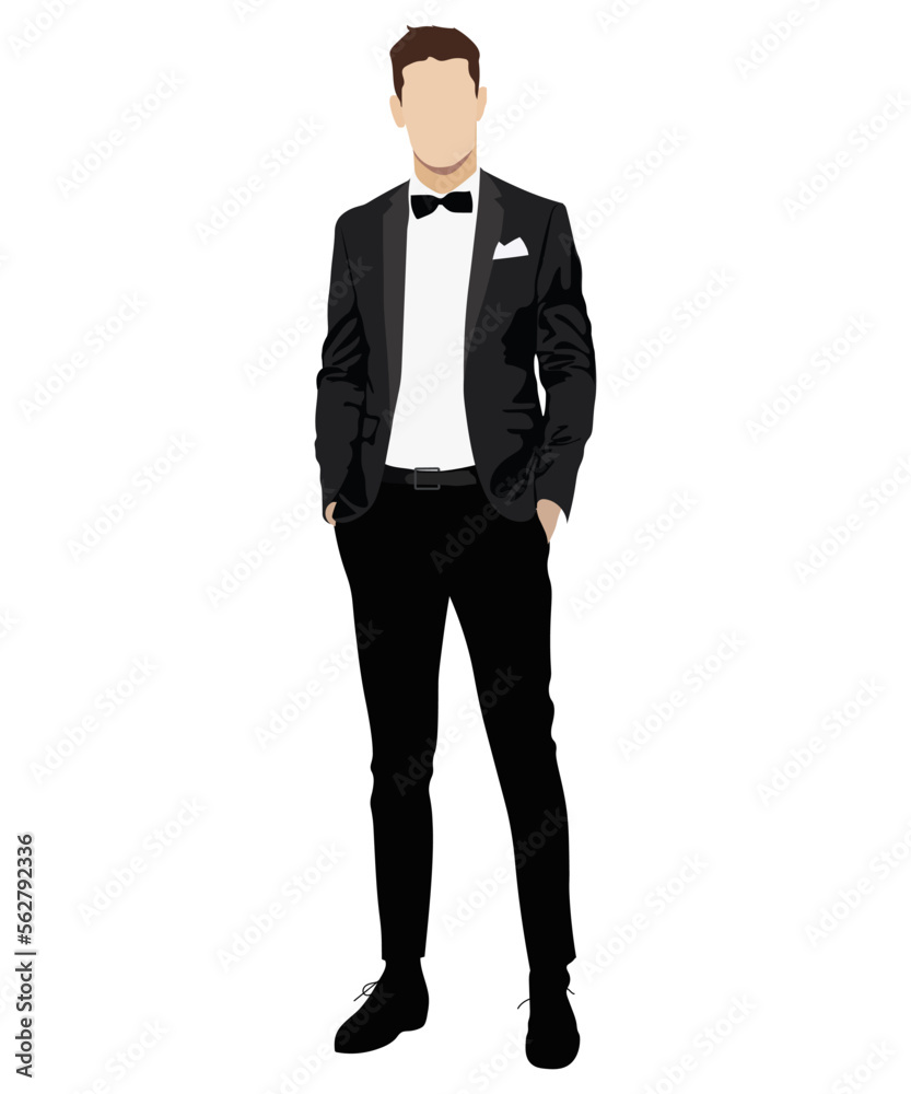 A man in a business suit on a white background. Vector illustration in flat style A man in a business suit on a white background. Vector illustration in flat style