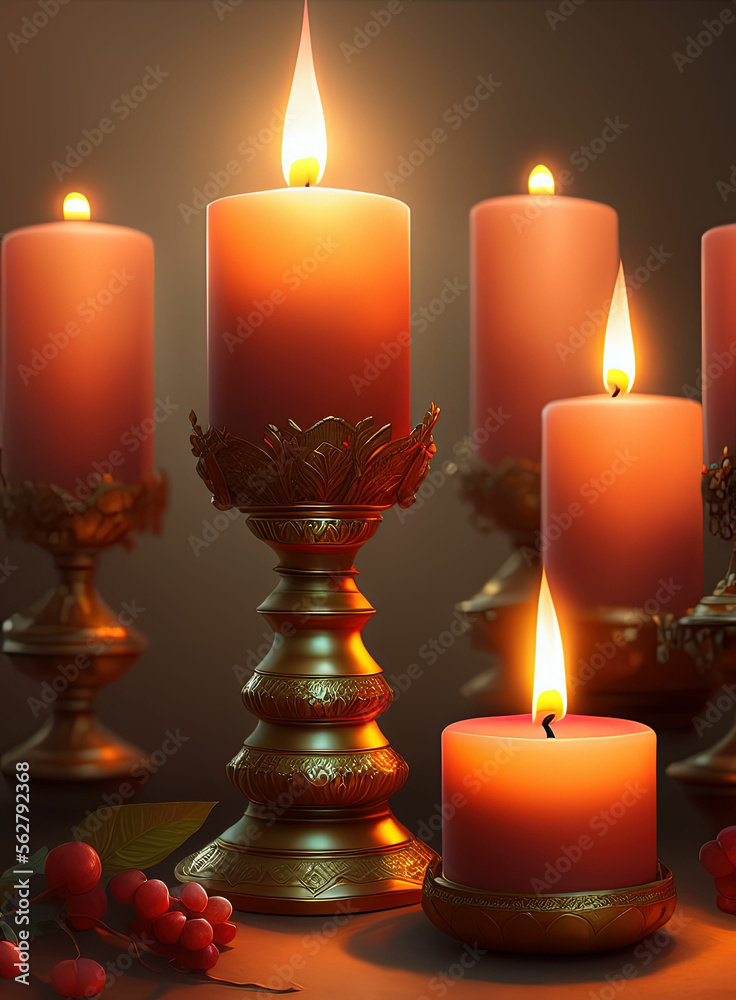 Beautiful candles. Generative AI Beautiful candles. Generative AI