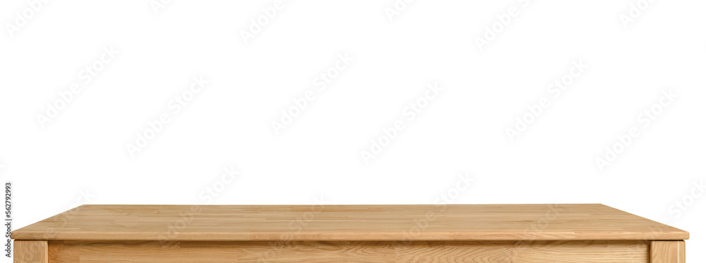 Wooden dinner table surface png illustration. Natural wood furniture close view. Table top isolated over transparent background
