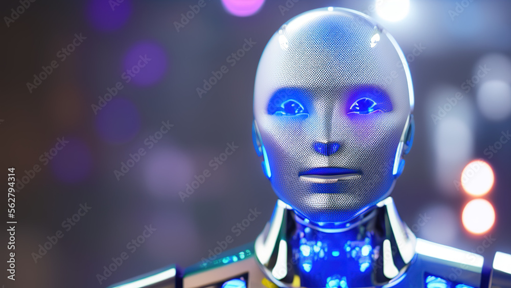 modern humanoid robot, artificial intelligence, machine, Generative AI modern humanoid robot, artificial intelligence, machine, Generative AI