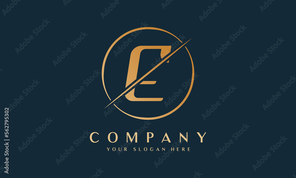 Sliced Letter E Logo With Circle Shape. Letter E Luxury Logo Template In Gold Color. Beautiful Logotype Design For Luxury Company Branding. Sliced Letter E Logo With Circle Shape. Letter E Luxury Logo Template In Gold Color. Beautiful Logotype Design For Luxury Company Branding.