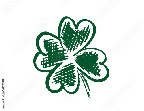 St. Patrick's Day. Retro Style Emblems leaf clover.	
