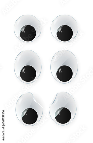 toy eyes cartoon safety wobbly flat style design vector
